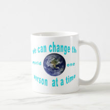 Ändern Sie den Weltbecher Tasse