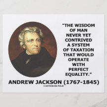 Andrew Jackson-Klugheit erfinden Besteuerungs-Glei Flyerdesign