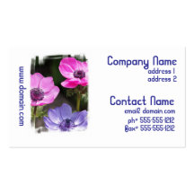 Anemonen-Blumen-Geschäfts-Karten Visitenkarten Vorlagen