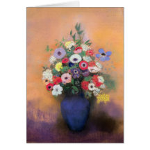Anemonen und Flieder in einem blauen Vase, nach 19 Karten