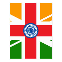 Anglo indische Flagge Postkarte