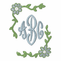 Angrenzende Blumenmonogramm-Schablone Besticktes Polo