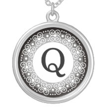 Anhänger-Halskette des Monogramm-Buchstabe-Q