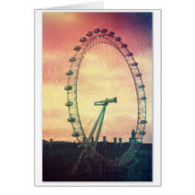 Anitiqued London Auge am Sonnenaufgang Grußkarten