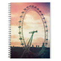 Anitiqued London Auge am Sonnenaufgang Spiral Notizbuch