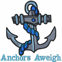 Anker-Aweigh gestickte T-Shirts Besticktes Shirt