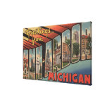 Ann Arbor, Michigan - große Buchstabe-Szenen Galerie Gefaltete Leinwand