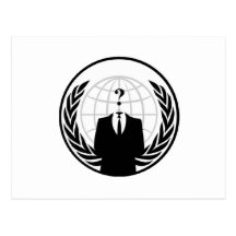 Anonymes internationales Logo Postkarten