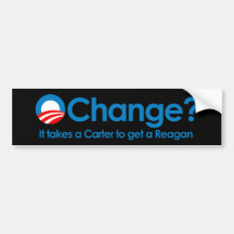 Anti-Obama - es nimmt ein Carter, um einen Reagan  Auto Sticker