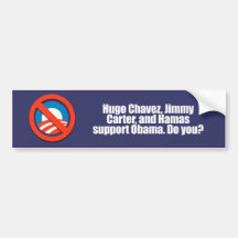 Anti-Obama- - Hugo- Chavez und Hamas-Unterstützung Auto Sticker
