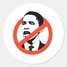 ANTI-OBAMA T-SHIRT RUNDE STICKER