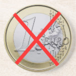 Antieurowährung, 1 Euromünzen-Rot gekreuzt Untersetzer