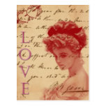 Antike Liebe-Buchstabe-Postkarte