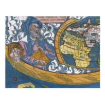 Antike Ptolemaic Weltkarte; Claudius Ptolemäus Postkarten