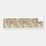 Antike Weltkarte durch John Colton, circa 1854 Autosticker