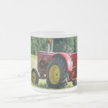 Antiker roter Ackerschlepper Teetasse
