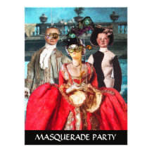 ANTIKES ITALIENISCHES MARIONETTEN-MASKERADE-KOSTÜM EINLADUNG