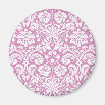 Antique pink damask pattern magnet