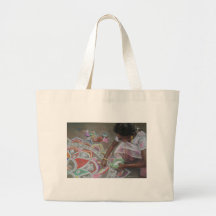 Anwenden des kolam Pulvers Taschen