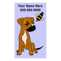 AO, niedliche Welpen-Hunde-und Bienen-Geschäfts-Ka Visitenkartenvorlagen