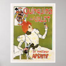Aperitif-Getränk-Anzeige Quinquina Du Valet Le Mei Poster