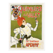 Aperitif-Getränk-Anzeige Quinquina Du Valet Le Mei Postkarte