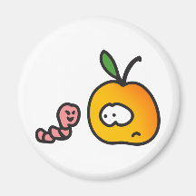 Apfel mit Wurm Magnete