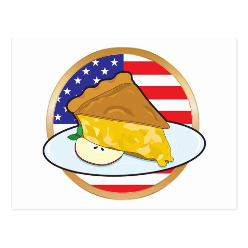 Apfelkuchen-amerikanische Flagge Postkarten