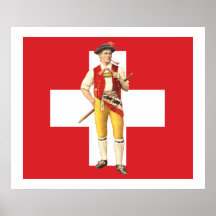 Appenzell Innerrhoden Trachten Schweizer Flaggen-P Plakatdrucke