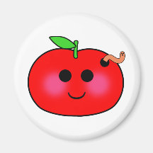 Apple und Wurm Kühlschrankmagnete
