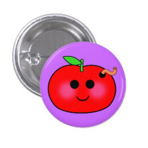 Apple Worm Knopf Button