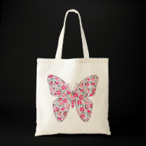Appliquegewebe-Schmetterlings-Blumenrosa taschen