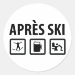 apres Ski Runder Aufkleber