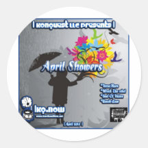 April-April Duschen Runder Sticker