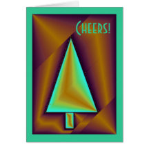 Aqua-Brown-Weihnachtsbaum Grußkarten