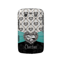 Aqua-Diamant-Herzrhinestone-BlackBerry-mutiger Kas Blackberry Bold Case