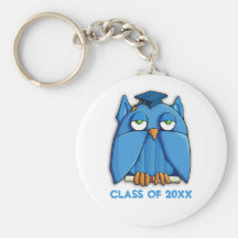 Aqua-Eulen-Absolvent-Abschluss Keychain Schlüsselbänder