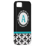 Aqua-Monogramm-Lilie iPhone 5 Casemate-Kasten