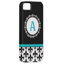 Aqua-Monogramm-Lilie iPhone 5 Casemate-Kasten