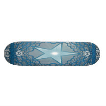 Aqua-Stern-Fraktal-KunstSkateboard Personalisierte Skateboarddecks