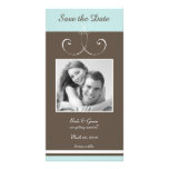 Aqua-und Browns Save the Date Foto-Karten Individuelle Foto Karte