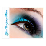 Aquaaugen-Make-uppostkarte, Karte, Post