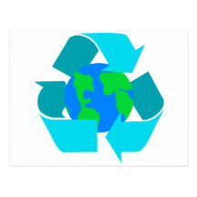 aquamarin recyceln Sie Postkarte