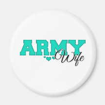 Aquamarine Armee-Ehefrau Kühlschrankmagnete