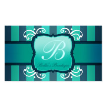Aquamarine elegante Dekor-Butike für on-line-Speic Visitenkartenvorlage