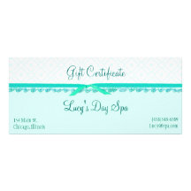 Aquamarine Geschenk-Zertifikat-Karten Karten Druck