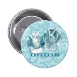 Aquamarine-Western-Vintage Hochzeiten Buttons