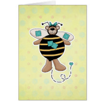 Aquamariner Flecken-Hummel-Bienen-Bär Karten