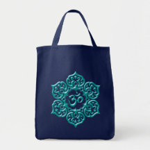Aquamariner Om-mit Blumenentwurf Taschen