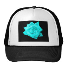 Aquamarines Aqua farbiger fester schwarzer Hinterg Retro Cap